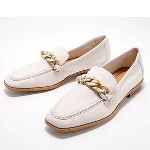 Clarks Leather Loafers with Chain Detail - Sarafyna Iris  - White 11
